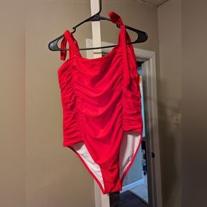 Cute red one piece swimsuit